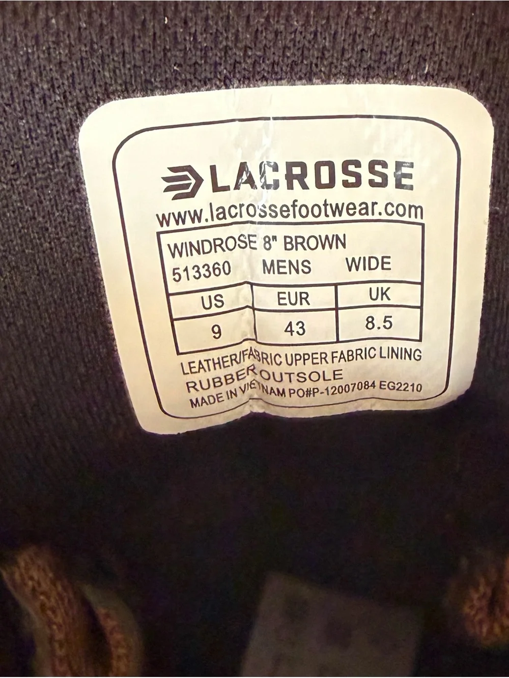 LaCrosse Brown Men's Lace-Up Waterproof Hunting Boots with Yellow Logo